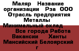 Маляр › Название организации ­ Рза, ООО › Отрасль предприятия ­ Металлы › Минимальный оклад ­ 40 000 - Все города Работа » Вакансии   . Ханты-Мансийский,Белоярский г.